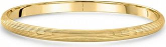 Pompeii3 5mm Brushed Bangle Bracelet 18k Yellow Gold Over Silver