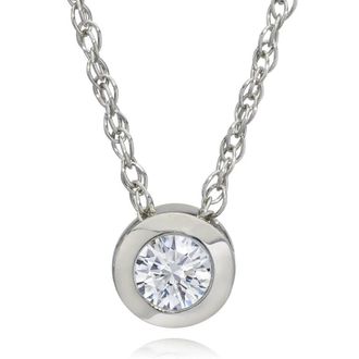 Pompeii3 1/3ct Bezel Solitaire Pendant 14K White Gold