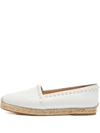 Christian Louboutin 2024 Melides leather studded espadrilles - women - Leather/Leather/Leather - 36 - White
