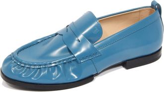 Tod's Lichte leren instapper in lichtblauw - Dames - Loafers - Blauw - 36 EU - Schoenen