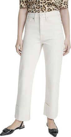 DKNY Dkny High Rise Ecru Relaxed Straight Jean