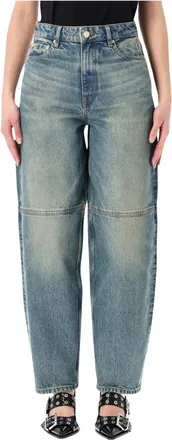 Ganni Denim Rigid Stray Jeans - Dames - Loose Fit Jeans - Blauw - W25 - Denim - Jeans