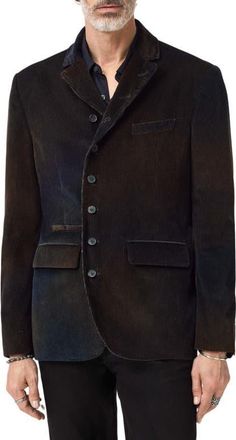 John Varvatos Baylor Cotton Corduroy High Button Blazer in Dark Brown at Nordstrom, Size 58X