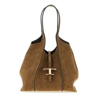 Tod's T Timeless Midi Shopping Bag - female - Tods - Shopping Bags - Brown - ONE SIZE - Bags