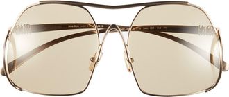 Miu Miu 57mm Square Sunglasses in Gold /Yellow at Nordstrom