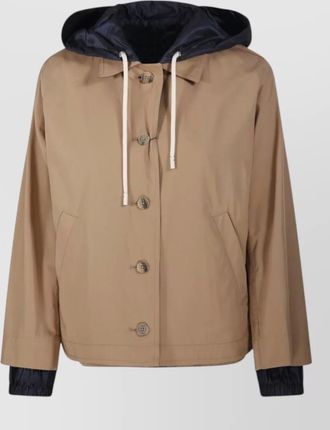 Herno cotton reversible hooded cropped jacket