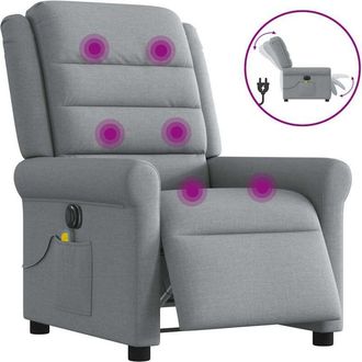 vidaXL Vidaxl - Sill&oacute;n Reclinable De Masaje El&eacute;ctrico Tela Gris Claro