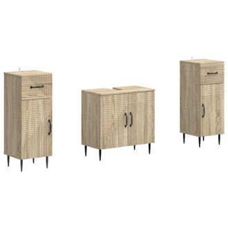 vidaXL Juego De Gabinete De Ba&ntilde;o De 2 Piezas Haarlem Roble Sonoma Vidaxl