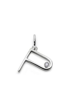 Monica Vinader Lab Grown Diamond Initial Pendant in Sterling Silver P at Nordstrom