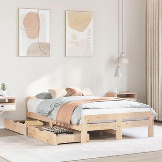 Berkfield Home Bed frame without Mattress 120x190 cm Small Double Solid Wood Pine in Brown