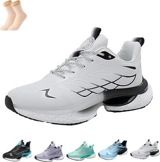 Generic Hands Free and Supportive Walking Shoes for Women Breathable Mesh Sneakers Wide Toe Lightweight Footwear Comfort - (White,10.5)