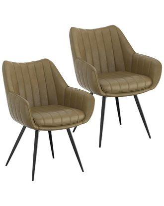 Worldwide Home Furnishings Set Of 2 Modern Swivel Dining & Accent Chair