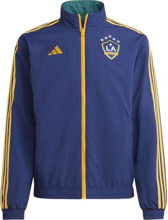 adidas Mens Three Stripes Patterned Rain Jacket with Ribbed Cuff in Dark Blue - Size X-Small