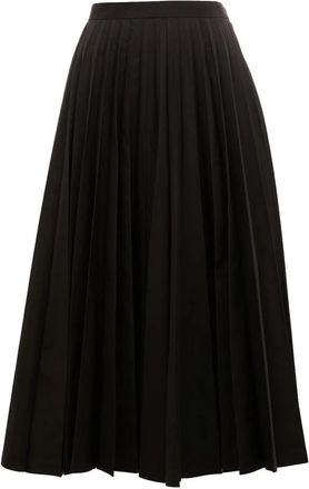 Junya Watanabe Pliss&eacute; Midi Rok - Dames - Midirokken - Zwart - L - Polyester - Rokken