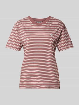 Carhartt Work in Progress T-Shirt mit Label-Stitching Modell Sydney in Rosa, Gr&ouml;&szlig;e XS