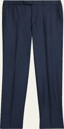 Ermenegildo Zegna Mens Wool Sharkskin Modern Fit Trousers