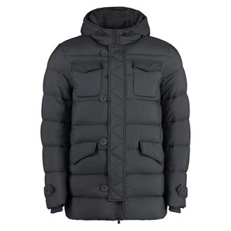 Herno Down Jackets, male, Gray, Size: M Eskimo Hooded Down Jacket