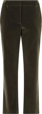 La DoubleJ 24/7 Wijde Pijpen Cropped Fluwelen Broek - Dames - Wijde Broeken - Groen - M - Katoen - Broeken
