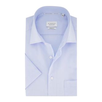 Eterna Overhemden, Heren, Blauw, 4Xs, Katoen, Modern Fit korte mouw overhemd blauw