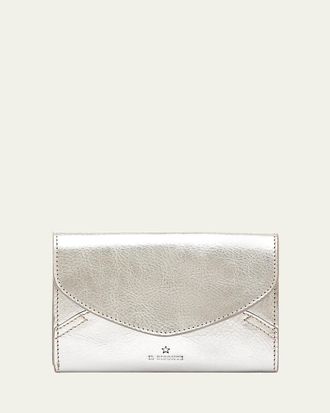 IL BISONTE Esperia Medium Metallic Leather Wallet