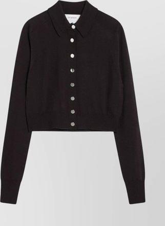 Sportmax collared wool cardigan with ribbed cuffs and hem
