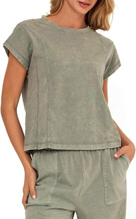 Threads 4 Thought Laurie Mineral Wash Seamed T-Shirt in Wasabi at Nordstrom, Size X-Small