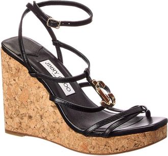 Jimmy Choo London JC 110 Leather Wedge Sandal