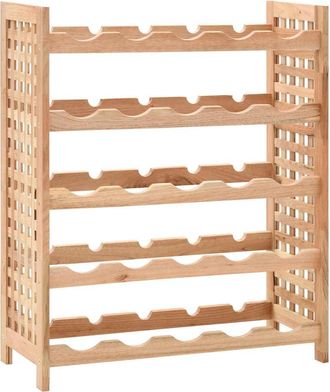 vidaXL Vidaxl - Botellero Para 25 Botellas Madera Maciza De Nogal 63x25x73 Cm