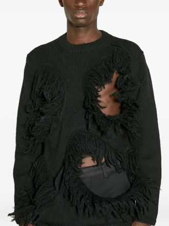 Comme Des Gar&ccedil;ons fringed sweater - Black