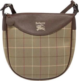 Burberry Pre-owned Cross Body Bags, female, Beige, Size: ONE SIZE Pre-owned Canvas Shoulder Bag