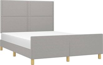 vidaXL Cama Sin Colch&oacute;n Tela Gris Claro 140x200 Cm Vidaxl