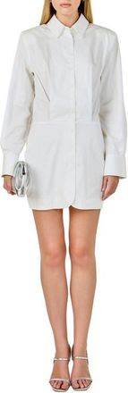 endless rose Long Sleeve Shirtdress in White at Nordstrom, Size X-Small
