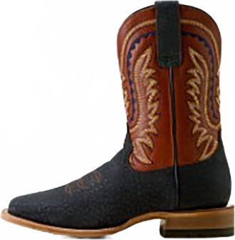 Ariat Mens Rock Ridge Boot In Navy Bison & Ginger Spice