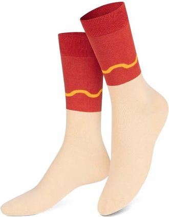 doiy Hot Dog 3D Crew Socks in Beige/Red at Nordstrom