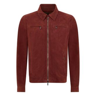 Moorer Leather Jackets, male, Red, Size: L Bordeaux leather jacket elegant for every occasion