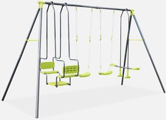 Sweeek Columpio De P&oacute;rtico Con 4 Pelda&ntilde;os Y 6 Asientos