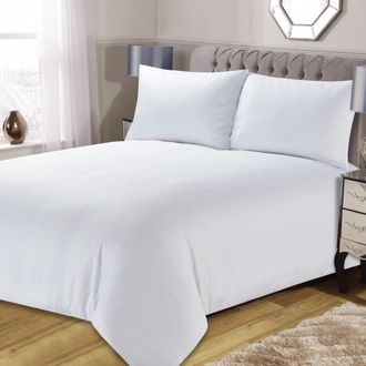 Lewis's Cassandra Dotty Waffle Duvet Set - White - Double | TJ Hughes