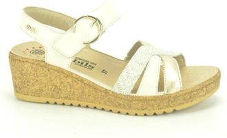 Mephisto Beige Goud Sandaal Bandjes - Dames - Sleehakken - Beige - 41 EU - Schoenen