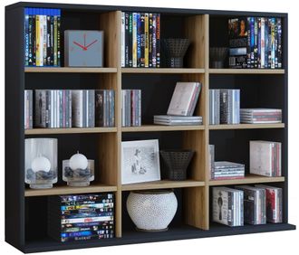 ebuy24 Ebuy24 - Estante De Madera Vcm De Pie Gabinete De Cd De Ahorro De Espacio Para 480 Cd O 224 Dvd Dimensiones:al. 82 X An. 102 X T. 23 Cm Estante De Dvd