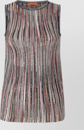 Missoni sleeveless striped top sequin detail