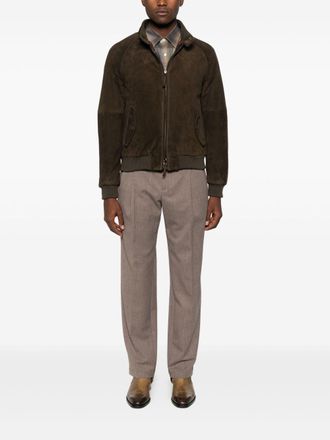 Emporio Armani Mens Silk Blend Trousers - Sage Green - Size EU 48 (Mens)