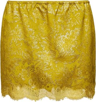 Saint Laurent Baroque Mini Rok - Dames - Korte rokken - Geel - XS - Rokken