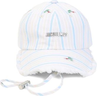 Jacquemus White Striped Artichaut Baseball Hat