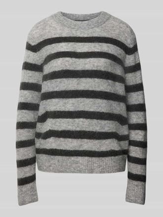 Mos Mosh Strickpullover mit Rundhalsausschnitt Modell THORA in Mittelgrau, Gr&ouml;&szlig;e S