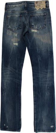 Roberto Cavalli Womens Blue Wash Torn Cotton Straight Fit Jeans Clothing