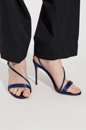 Gianvito Rossi Satin Heeled Sandals Manhattan, Womens, Navy Blue