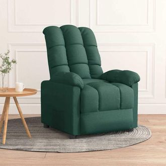 vidaXL Sill&oacute;n Reclinable De Tela Verde Oscuro Vidaxl