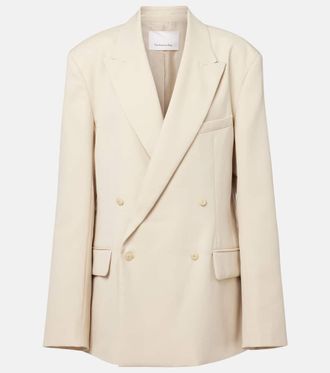 Frankie Shop Newark double-breasted cotton blazer