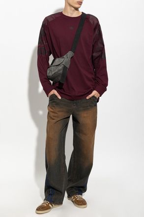 adidas Long Sleeve T-shirt, Mens, Burgundy