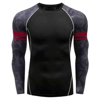 Generic Mens Long Sleeve Compression Shirt Tights Undershirts Tight Fit Sportswear Moisture Wicking Comfort T-Shirts Sports Top Crew Neck Under Shirt for Fitn